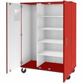 I.D. Systems 67'' Tall Tulip Red Mobile Storage Cabinet with 4 Shelves 80603F67043 538603F67043